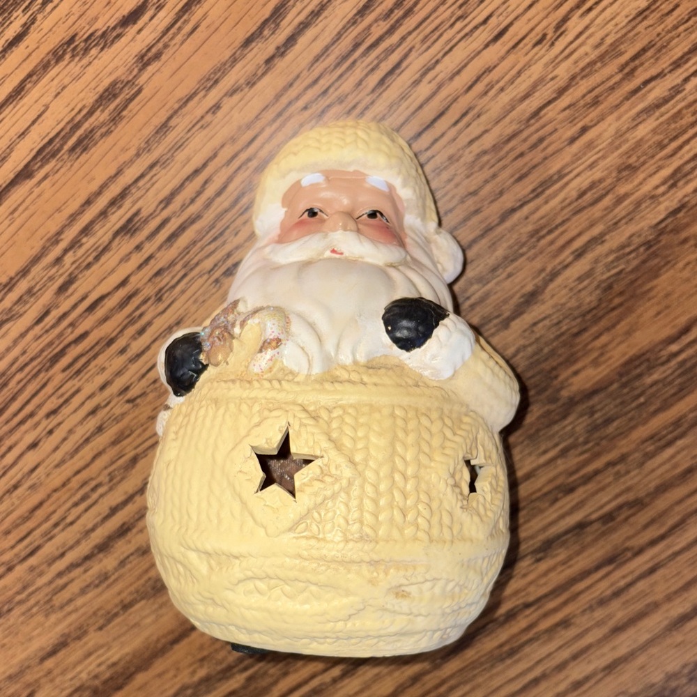 Charming Yellow Santa Claus Holiday Figurine